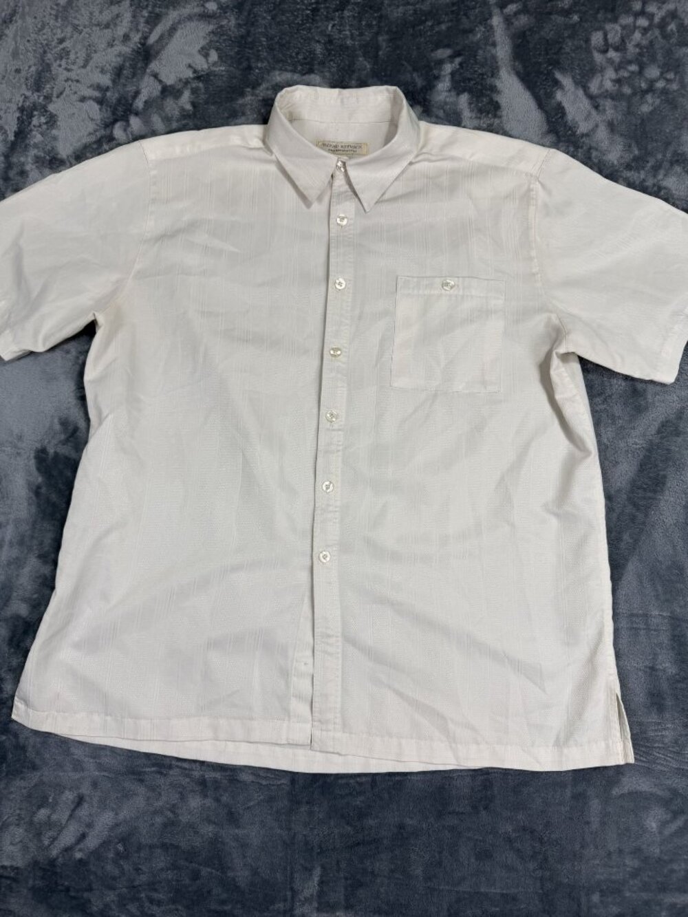 Island Republic Mens White Short Sleeve Button-Up Shirt 2XL 100% Polyester